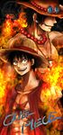  2boys brothers copyright_name cowboy_hat fire hat jewelry male male_focus monkey_d_luffy multiple_boys necklace one_piece portgas_d_ace siblings stampede_string straw_hat 