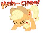 2014 applejack_(mlp) earth_pony equine female feral friendship_is_magic horse mammal masterxtreme my_little_pony pony sneeze solo 