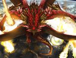 dragon fire meteor pacelic red_scales red_skin reptile scalie solo wings yellow_eyes 