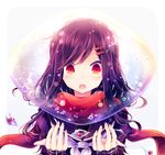  bad_id bad_pixiv_id bubble hair_ornament hairclip highres in_bubble kagerou_project long_hair nyowaa417 purple_hair red_eyes red_scarf scarf school_uniform serafuku solo tateyama_ayano water 