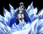  1girl akame_ga_kill! blue_hair breasts esdeath esdese hat highres ice large_breasts long_hair solo square_enix standing stitched tattoo uniform 