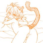  animal_ears bed cat_ears catgirl cotora female hair invalid_tag looking_at_viewer on_bed presenting pussy sketch solo young 