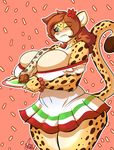  2014 anthro big_breasts blush breasts cheetah cleavage clothed clothing feline female jaeh mammal navel solo 