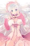  1girl aqua_eyes blush breasts choker coat dress grey_hair jewelry lailah_(tales) long_hair open_mouth tales_of_(series) tales_of_zestiria tiara very_long_hair 