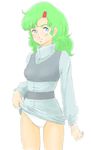  blue_eyes elchi_cargo female gidayasen green_hair panties sentou_mecha_xabungle solo underwear white_panties 