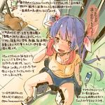  alternate_costume artist_self-insert blue_hair bottle breasts colored_pencil_(medium) dated exercise_machine flying_sweatdrops gradient_hair i-19_(kantai_collection) kantai_collection kirisawa_juuzou long_hair looking_at_viewer looking_up medium_breasts multicolored_hair non-human_admiral_(kantai_collection) numbered red_eyes running star star-shaped_pupils symbol-shaped_pupils traditional_media translated treadmill twintails twitter_username water_bottle weightlifting wiping_sweat 