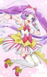  bow green_eyes hair_bow long_hair looking_at_viewer manaka_lala mikurou_(nayuta) open_mouth pretty_(series) pripara purple_hair smile solo 