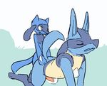  anal anal_penetration animal_genitalia animated bite canine_penis cum cum_while_penetrated dacad duo gay knot lucario male nintendo penetration penis pok&eacute;mon riolu size_difference small_dom_big_sub video_games 