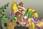  2014 balls bowser buibuiboota fellatio female group group_sex horn koopa male mario_bros nintendo nipples one_eye_closed oral oral_sex penis scalie sex shell spikes threesome video_games 