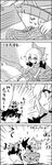  4koma comic commentary costume greyscale hakurei_reimu highres kurodani_yamame medicine_melancholy monochrome multiple_girls shoujo_kitou-chuu spider-man_(series) tani_takeshi touhou translated yukkuri_shiteitte_ne 