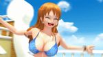  1girl 3d animated animated_gif ass bikini bouncing_breasts breasts dancing large_breasts long_hair lowres nami nami_(one_piece) one_piece orange_hair swimsuit 