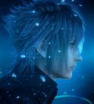  1boy 3d blue_background final_fantasy final_fantasy_xv highres noctis_lucis_caelum official_art spiked_hair square_enix 