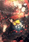  absurdres azami_(kagerou_project) black_hair can closed_eyes digital_media_player highres ipod kagerou_project long_hair musical_note notebook ribbon shuumatsu_(lulux_woodoo) soda_can solo 