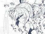  bangs comic couple implied_sex kantai_collection monochrome ponytail solo sweat translated wakura_(gcdan) yuubari_(kantai_collection) 