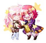  2girls ahoge artist_request blush fire_emblem fire_emblem:_kakusei hand_holding heart long_coat mark_(fire_emblem) multiple_girls nintendo open_mouth pink_hair red_hair serena_(fire_emblem) short_hair siblings simple_background sisters smile star star-shaped_pupils symbol-shaped_pupils twintails yuri 