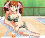  animated animated_gif asahina_yurina bikini brown_hair green_eyes hair_ribbon lingerie long_hair lowres panties ribbon solo super_real_mahjong super_real_mahjong_p7 swimsuit underwear 