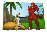  balls big_balls big_penis canine cock_ring collar dildo edit gay hyper hyper_balls hyper_penis knuckles_the_echidna leash longblueclaw male mammal masturbation miles_prower multi_cock muscles penis precum sega sex_toy sonic_(series) 