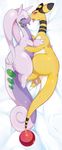  ampharos dakimakura goodra green_eyes looking_at_viewer nintendo pok&eacute;mon red_eyes slime slugbox tongue two_toes video_games 