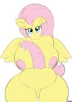  2014 animal_genitalia anthro anthrofied balls big_breasts blue_eyes blush breasts cum equine fluttershy_(mlp) friendship_is_magic fur hair herm horsecock huge_breasts intersex lamiaaaa looking_at_viewer mammal my_little_pony nipples pegasus penis pink_hair plain_background pussy solo voluptuous white_background wide_hips wings yellow_fur 