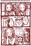  admiral_(kantai_collection) comic hat japanese_clothes jun'you_(kantai_collection) kantai_collection long_hair multiple_girls nachi_(kantai_collection) panda peaked_cap shinryou_rei side_ponytail smile translation_request 