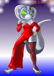  anthro azpid big_breasts breasts clothing cobra green_eyes invalid_tag panties por_furryart_(artist) red_dress reptile scalie sensuous snake underwear 