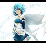  armband bad_id bad_pixiv_id blue_eyes blue_hair cape gloves hair_ornament hairclip highres letterboxed magical_girl mahou_shoujo_madoka_magica mahou_shoujo_madoka_magica_movie miki_sayaka shiina_kuro short_hair solo 