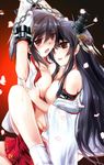  bare_shoulders bdsm black_hair blush bondage bound breasts chain crying crying_with_eyes_open detached_sleeves empty_eyes fusou_(kantai_collection) hair_ornament headgear japanese_clothes kantai_collection kimura_shuuichi large_breasts long_hair multiple_girls nontraditional_miko red_eyes saliva saliva_trail short_hair skirt tears yamashiro_(kantai_collection) yuri 