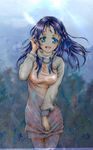  blue_eyes blue_hair breasts dress highres hiradaira_chisaki long_hair medium_breasts nagi_no_asukara open_mouth solo sweater sweater_dress toa_(mumuchan_10a_muske) 