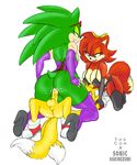  anal anal_penetration anthro big_butt bisexual breasts butt canine clothing cum domination female fiona_fox fox girly group group_sex hedgehog male mammal miles_prower orgasm penetration penis scourge_the_hedgehog sega sex sonic_(series) sonicharinezumi thecon threesome tongue video_games wide_hips 