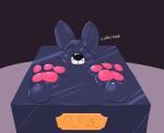  2018 3_toes anthro bdsm black_nose bondage bound canine digital_drawing_(artwork) digital_media_(artwork) english_text foot_focus fox hindpaw hybrid male mammal mana_(manaozyfolf) manaozyfolf pawpads paws rubber simple_background slave solo text toes whining wolf 