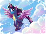  2014 adlynh cloud equine eyewear female flying friendship_is_magic goggles hair horn looking_at_viewer mammal my_little_pony purple_eyes purple_hair skinsuit sky solo twilight_sparkle_(mlp) winged_unicorn wings wonderbolt_(mlp) 