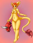  bandai breasts c0sm0 cat digimon feline female mammal mrsorange nipples nude pikuna pikunamon pussy 