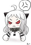  &gt;:( absurdres ahoge anger_vein angry blush_stickers chibi frown highres horns kantai_collection long_hair looking_at_viewer mittens northern_ocean_hime pale_skin ron_(hengyep) shinkaisei-kan silver_hair sketch solo spoken_anger_vein v-shaped_eyebrows 