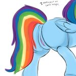  alittlepony anus back_turned blue_fur clitoris equine feathers female friendship_is_magic fur hair hooves horse long_hair mammal multi-colored_hair my_little_pony pegasus plain_background pony presenting pussy rainbow_dash_(mlp) raised_tail solo text wings 