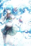  bad_id bad_pixiv_id blue_eyes blue_hair bottle_miku domik fish hair_ribbon hatsune_miku liquid_hair long_hair open_mouth ribbon school_uniform skirt solo twintails vocaloid water 