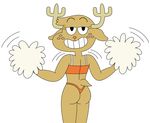  antlers butt cervine cheerleader deer female freckles horn mammal penny_fitzgerald pom_poms seductive shaking smile the_amazing_world_of_gumball thejayster1994 thong 