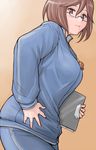  bespectacled breasts brown_eyes brown_hair clipboard glasses large_breasts older rozen_maiden short_hair solo souseiseki track_suit tsuda_nanafushi whistle 