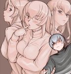  3girls blue_eyes blush breasts brown_eyes large_breasts multiple_girls older rozen_maiden shinku short_hair silver_hair souseiseki suigintou tsuda_nanafushi 