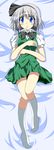  absurdres blue_eyes blush dakimakura full_body grey_hair highres konpaku_youmu lying on_back short_hair socks solo sousa_(223) touhou 