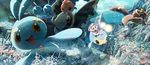  bad_pixiv_id bibarel bubble coral finneon gen_2_pokemon gen_4_pokemon igglybuff lanturn manaphy mime_jr. nature no_humans ocean piplup pokemon pokemon_(creature) ri-su underwater 