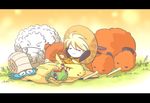  ararararagi caterpie doduo gen_1_pokemon graveler hat letterboxed omanyte pika_(pokemon) pikachu pokemon pokemon_(creature) pokemon_special raticate sleeping yellow_(pokemon) 