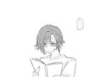  book comic eroe genderswap genderswap_(mtf) greyscale igarashi_kyou_(eroe) monochrome original reading short_hair 