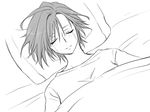  comic crying eroe genderswap genderswap_(mtf) greyscale igarashi_kyou_(eroe) monochrome on_bed original short_hair sleeping tears 