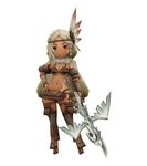 3d aimee_matchlock amy_matchlock bow_(weapon) braid bravely_default:_flying_fairy bravely_second crossbow dark_skin hair_ornament navel official_art red_eyes silver_hair square_enix tattoo weapon 