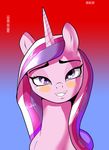  2014 blush equine female feral friendship_is_magic horn horse looking_at_viewer mammal my_little_pony princess_cadance_(mlp) skyline19 smile solo winged_unicorn wings 