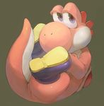  blue_eyes boots dinosaur full_body looking_at_viewer mario_(series) mtz no_humans pink_skin saddle shoes super_mario_bros. super_smash_bros. tail yoshi 