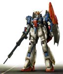  dias-tajima energy_gun full_body gundam highres mecha no_humans realistic science_fiction shield weapon zeta_gundam zeta_gundam_(mobile_suit) 