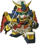  artist_request chibi gundam gundam_0080 gundam_alex looking_at_viewer mecha sd_gundam shou_(sho) sword weapon 