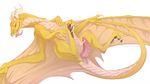  2014 claws cum dragon erection feral horn lying male open_mouth paws penis plain_background qwertydragon scalie simple_background solo tongue tongue_out wings 
