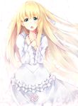  aldnoah.zero asseylum_vers_allusia bad_id bad_pixiv_id blonde_hair blue_eyes collarbone dress hands_together highres jewelry long_hair looking_at_viewer necklace neko_sensha open_mouth solo tears white_dress 